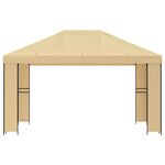 vidaXL Pavillon 4 × 3 m Crème Polyester et Acier 190 gsm