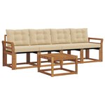 vidaXL Ensemble de canapés d'extérieur 5 pc Naturel et Beige