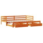 vidaXL Lit de jour avec gigogne et tiroirs sans matelas 90x200 cm