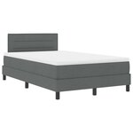 vidaXL Lit boxspring avec matelas Gris foncé 120 x 200 cm tissu