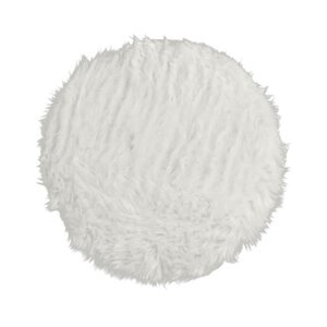 FLOKATI DELUXE Tapis de salon ou chambre - Peau de mouton synthétique - Ø 70 cm - Blanc acrylique