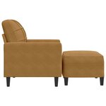 vidaXL Fauteuil avec repose-pied Marron 60 cm Velours