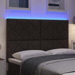 vidaXL Tête de lit avec des lumières à LED Gris clair 144 cm tissu