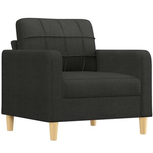 vidaXL Fauteuil Noir 60 cm Tissu