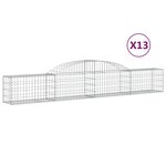 vidaXL Paniers à gabions arqués 13 Pièces 300x30x40/60 cm fer galvanisé