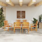 vidaXL Ensemble de salle à manger pour jardin 7 Pièces Marron