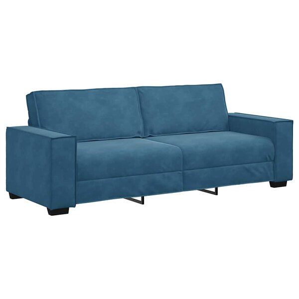 vidaXL Canapé à 3 places Bleu 220x78x84 cm Velours