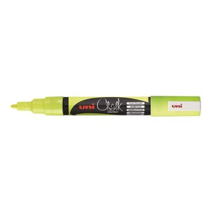 Marqueur craie pointe conique fine CHALK Marker PWE3MS 0,9 - 1,3mm Jaune Fluo x 12 UNI-BALL