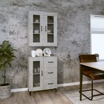 vidaXL Buffet haut Gris béton 69 5x34x180 cm Bois d'ingénierie