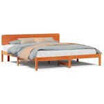 vidaXL Cadre de lit Brun cire 180 x 200 cm Bois massif en pin