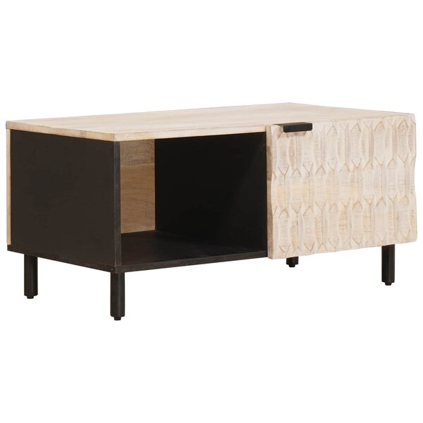 vidaXL Table basse Blanc 80 x 50 x 40 cm Bois de mangue massif