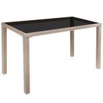 Salon de jardin meuble d'extérieur ensemble de mobilier encastrable avec coussins 5 pièces rotin beige 02_0018334