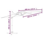 vidaXL Parasol cantilever à double toit Blanc sable 400x300 cm