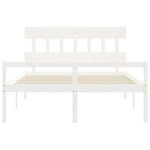 vidaXL Lit pour personne âgée sans matelas blanc bois massif