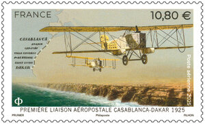 Timbre - Première liaison aéropostale Casablanca-Dakar 1925 - Lettre Internationale