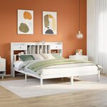 vidaXL Lit bibliothèque sans matelas blanc 180x200 cm bois pin massif