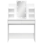 vidaXL Coiffeuse avec lumières LED blanc 96x40x142 cm