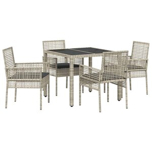 vidaXL Ensemble de salle à manger pour jardin 5 Pièces Gris clair