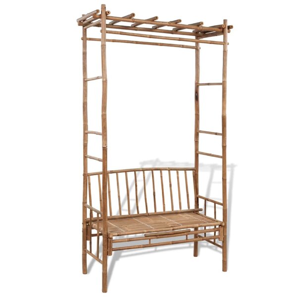 vidaXL Banc de jardin avec pergola 130 cm Bambou