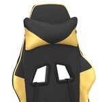 vidaXL Chaise de jeu de massage avec repose-pied Noir&Doré Similicuir