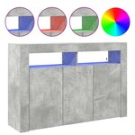 vidaXL Buffet Gris béton 116 x 30 x 75 cm Bois d'ingénierie