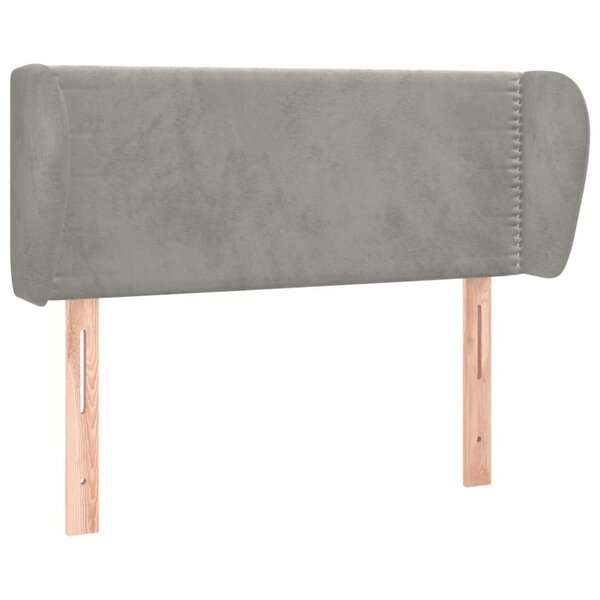 vidaXL Tête de lit avec oreilles Gris clair 103x23x78/88 cm Velours
