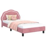 vidaXL Cadre de lit pour enfants avec tête de lit Rose 90 x 190 cm