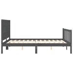 vidaXL Cadre de lit sans matelas gris bois de pin massif
