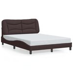 vidaXL Cadre de lit sans matelas Hvar marron foncé 140x200 cm tissu