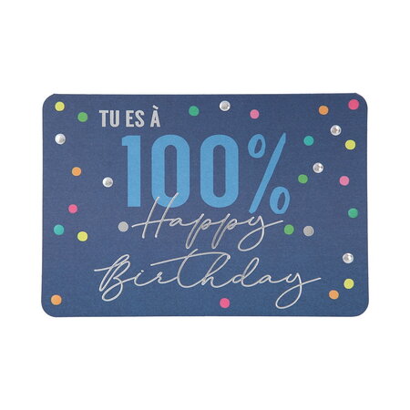 Carte de voeux - anniversaire - tu es a 100  happy birthday