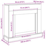 VidaXL Cadre de cheminée sonoma gris 100x30x87 5 cm bois d'ingénierie