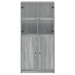 vidaXL Buffet haut avec portes gris sonoma 68x37x142cm bois ingénierie