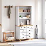 vidaXL Hutch ASKIM Blanc 91 x 40 x 184 cm Bois de pin massif