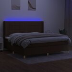 vidaXL Sommier à lattes de lit matelas et LED Marron foncé 200x200 cm