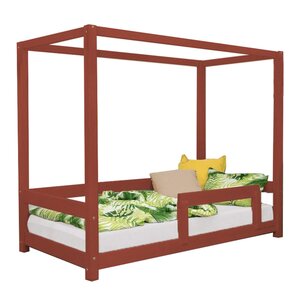 Lit cabane enfant BUNKY 140 x 200 rouge brique