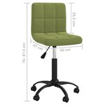 vidaXL Chaise pivotante de bureau Vert clair Velours