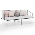 vidaXL Cadre de canapé-lit sans matelas noir métal 90x200 cm