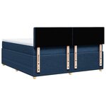 vidaXL Sommier à lattes de lit avec matelas Bleu 200x200 cm Tissu