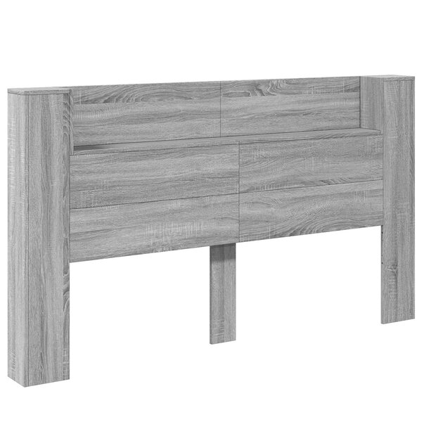 vidaXL Cabinet de Tête de Lit avec LED Gris Sonoma Bois d'ingénierie