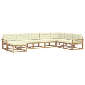 vidaXL Ensemble de canapés d'extérieur 8 Pièces Blanc et crème