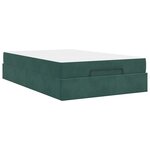 vidaXL Cadre de lit avec matelas Vert foncé 120 x 200 cm Velours
