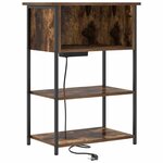 vidaXL Cabinet de chevet Chêne fumé 55 x 31 x 76 cm Bois d'ingénierie