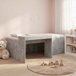 vidaXL Lit haut pour enfants avec bureau Gris béton 98 5 x 200 cm