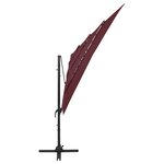 vidaXL Parasol de jardin à 4 niveaux mât en aluminium rouge bordeaux