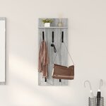 vidaXL Porte-manteau mural avec étagère Montage mural Sonoma gris 90 x 40 x 10 cm