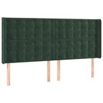 vidaXL Tête de lit à LED Vert foncé 203x16x118/128 cm Velours