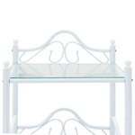 vidaXL Table de chevet 2 Pièces Acier et verre trempé 45x30 5x60 cm Blanc