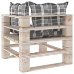 vidaXL Canapé palette de jardin 2 places et coussins pinède