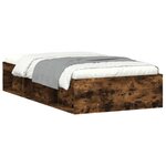 vidaXL Cadre de lit chêne fumé 90x200 cm