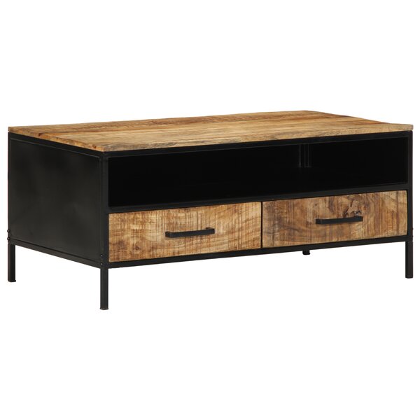 vidaXL Table Basse 90x50x40 cm Bois Massif Brut de Manguier
